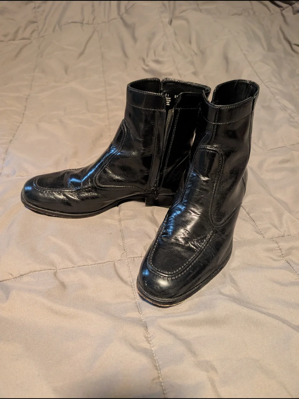 Men's Florsheim Black Leather Side-Zip Dress Boots